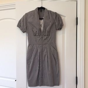 Navy/Grey Gingham Check Dress
